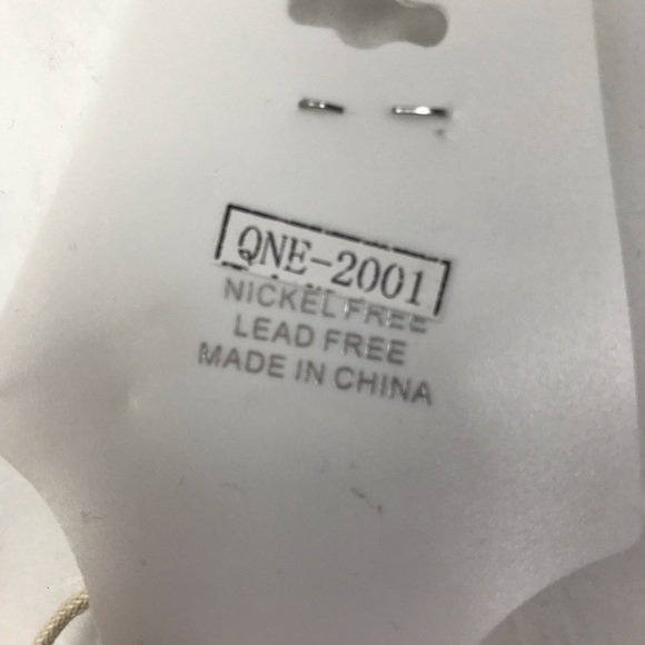 Peace Sign Necklace and Earring silvertone set New - Picture 7 of 8